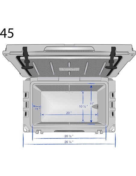 Caja de Hielo Aislada Frosted Frog 45QT Gris - Alta Resistencia
