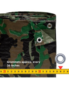 Lona Camuflaje 6x8 Tarp Supply HDPE Impermeable UV 5 Mils 2