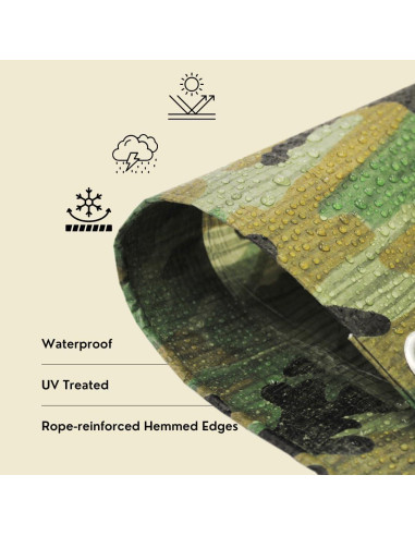 Lona Camuflaje 6x8 Tarp Supply HDPE Impermeable UV 5 Mils