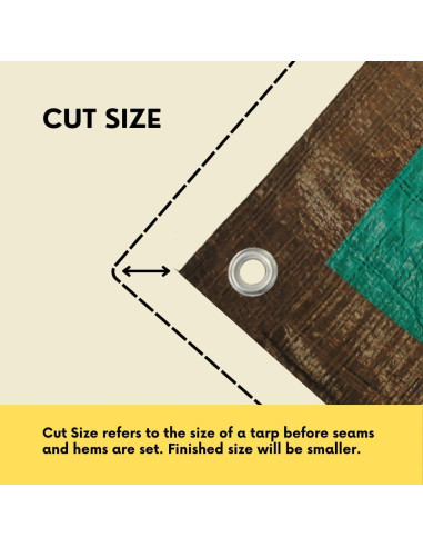 Lona Camuflaje 6x8 Tarp Supply HDPE Impermeable UV 5 Mils