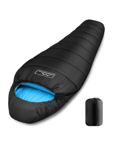 Saco de Dormir KAMPKEEPER 3-4 Temporadas Impermeable Azul