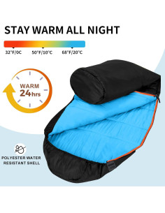 Saco de Dormir KAMPKEEPER 3-4 Temporadas Impermeable Azul 2