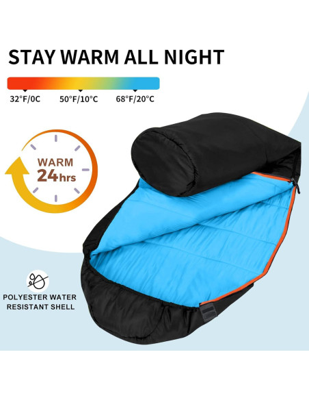 Saco de Dormir KAMPKEEPER 3-4 Temporadas Impermeable Azul