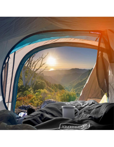 Saco de Dormir KAMPKEEPER 3-4 Temporadas Impermeable Azul