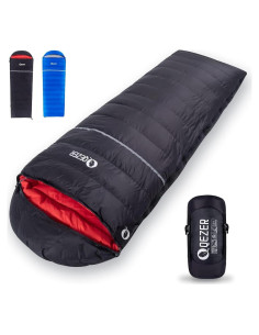 Saco de dormir QEZER de plumas 1000g, ultraligero -7.8C