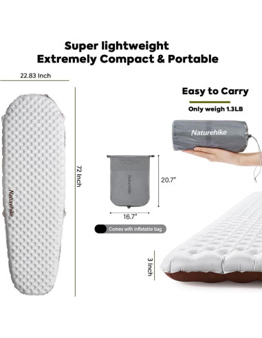 Almohadilla Inflable Camping Windhike R5.8 Mummy Estándar 590g