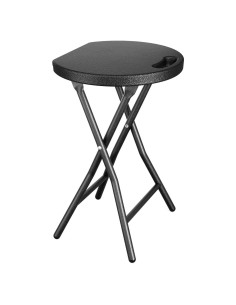 Taburete Plegable 5Rcom Negro, Estructura de Acero 227kg
