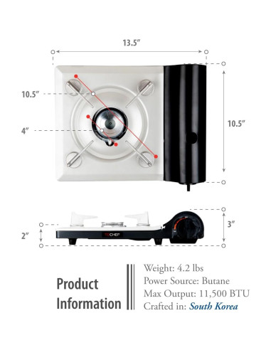 Estufa de Gas Butano Portátil TECHF - 2800 kcal/h