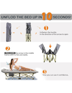 Cama de Camping Plegable Harigal 190.5x71.1 cm 272 kg 2