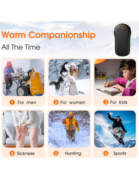 Calentadores de Manos Eléctricos Macamolly HW-1, 2 Piezas 10000mAh Calentadores de Manos Eléctricos Macamolly HW-1, 2 Piezas 10000mAh