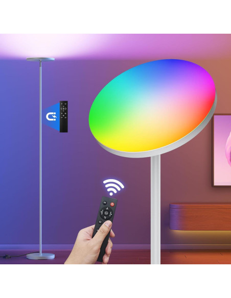 Lámpara de pie LED FULSUNT 32W RGB con control remoto 175cm