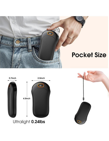 Calentadores de Manos Eléctricos Macamolly HW-1, 2 Piezas 10000mAh