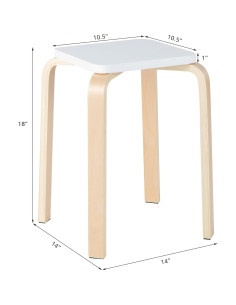 Set de 4 Taburetes Apilables LDAILY de Madera 45.72 cm 2