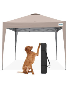 Carpa Plegable Quictent 3x3m Beige Impermeable UV para Camping