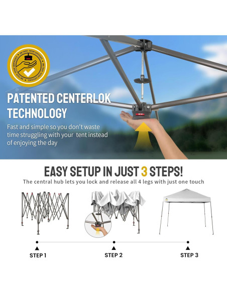 Carpa Plegable 9x9 CROWN SHADES con Montaje Rápido y UPF 50+