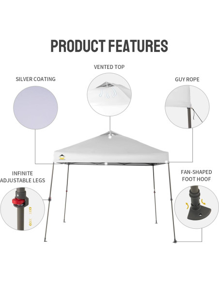 Carpa Plegable 9x9 CROWN SHADES con Montaje Rápido y UPF 50+