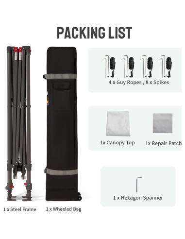 Carpa Plegable 9x9 CROWN SHADES con Montaje Rápido y UPF 50+