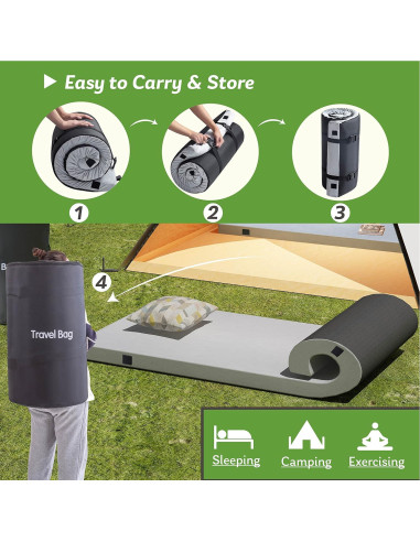 Colchón de Camping MLILY 182.88x60.96cm Espuma Viscoelástica