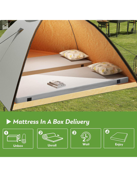 Colchón de Camping MLILY 182.88x60.96cm Espuma Viscoelástica