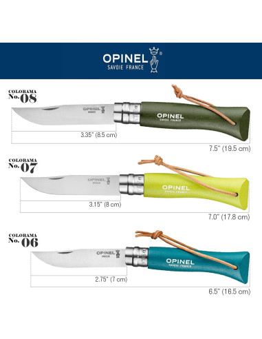 Cuchillo Plegable Opinel No.7 Acero Inoxidable 17.78cm Anís