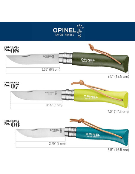 Cuchillo Plegable Opinel No.7 Acero Inoxidable 17.78cm Anís