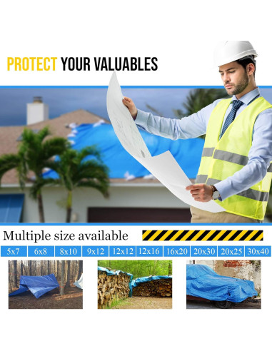 Lona Impermeable Multiusos TARPATOP 5x7m Azul Resistente UV
