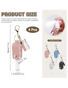 Set 4 Llaveros Rellenables Sanitizante de Manos 30 ml ASTIMESA 2