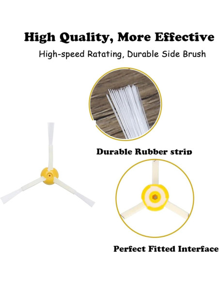 Cepillos Laterales de Reemplazo Vanclearidea para IRobot Roomba 600-900 - Paquete de 3