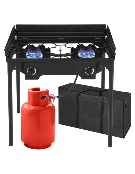 Estufa de Gas Propano Bonnlo 2 Quemadores 150,000 BTU Hierro Fundido
