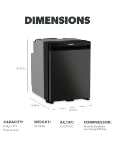 Refrigerador Dometic NRX 35C Compresor 32L Plata Oscuro 2