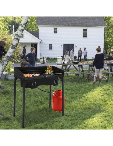 Estufa de Gas Propano Bonnlo 2 Quemadores 150,000 BTU Hierro Fundido