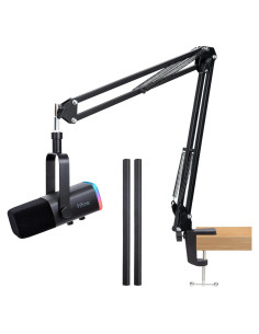 Brazo de micrófono ajustable Fifine AM8 con adaptador y fundas