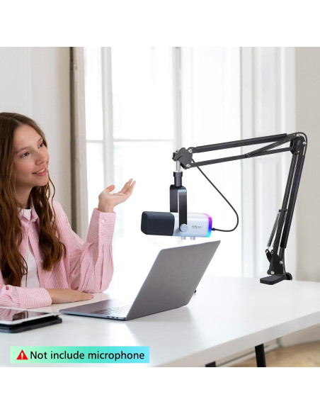 Brazo de micrófono ajustable Fifine AM8 con adaptador y fundas