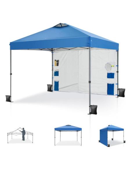 Carpa Plegable MFSTUDIO 10x10 con Panel Lateral Azul 9.29 m