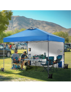 Carpa Plegable MFSTUDIO 10x10 con Panel Lateral Azul 9.29 m 2