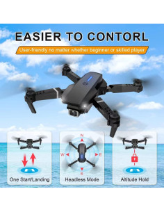 Mini Drone INSFEEL E88 con Cámara HD 720p y FPV - Plegable 2