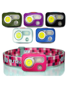 Linterna Frontal Recargable BLITZU i8 Rosa 500 Lúmenes
