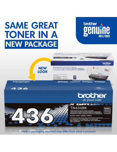 Tóner Brother TN436BK Alta Capacidad Negro 6500 Páginas