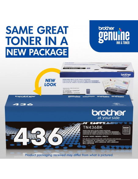 Tóner Brother TN436BK Alta Capacidad Negro 6500 Páginas