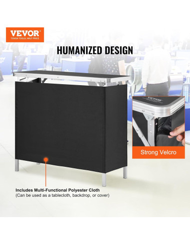 Mesa de Bar Plegable VEVOR 975x385x870mm con Funda