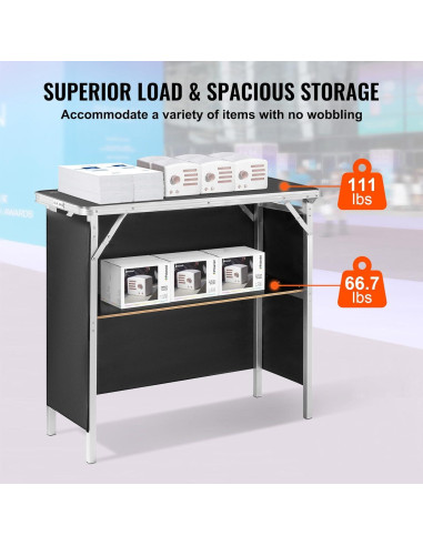 Mesa de Bar Plegable VEVOR 975x385x870mm con Funda