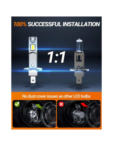 Bombillas H1H7 SEALIGHT 30000 Lúmenes para Niebla - 4 Piezas