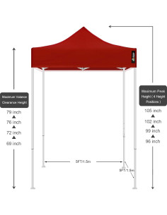 Carpa American Phoenix 5x5m Rojo Resistente al Agua para Eventos 2