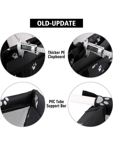 Asiento Elevador para Perros Petbobi, 40x34x25cm, Huella Negra