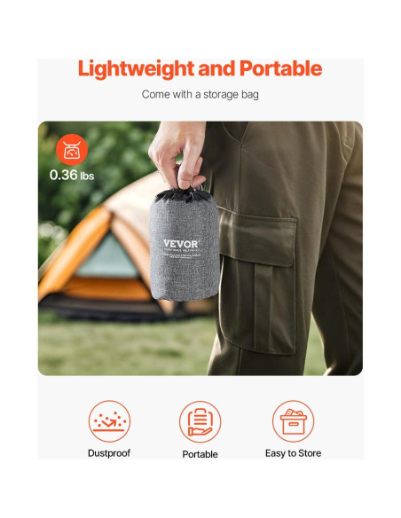 Almohada Inflable VEVOR Camping 44.2x30.5cm Suave y Portátil