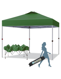 Carpa Plegable MFSTUDIO 3.05x3.05m Impermeable Verde