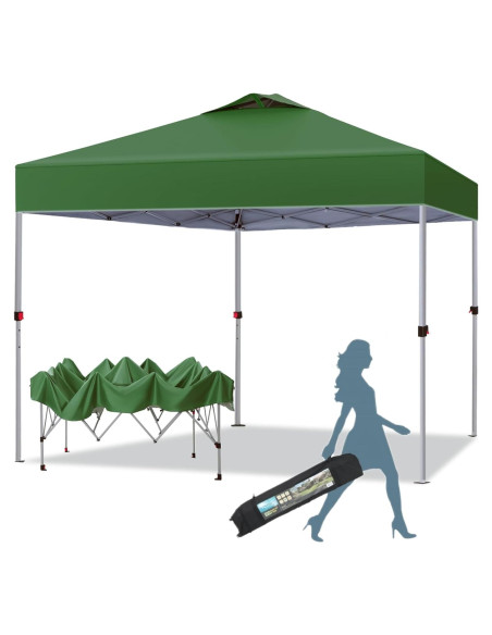 Carpa Plegable MFSTUDIO 3.05x3.05m Impermeable Verde
