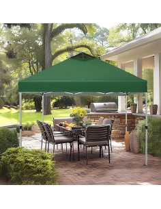 Carpa Plegable MFSTUDIO 3.05x3.05m Impermeable Verde 2