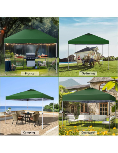 Carpa Plegable MFSTUDIO 3.05x3.05m Impermeable Verde