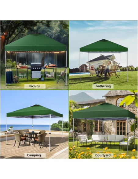 Carpa Plegable MFSTUDIO 3.05x3.05m Impermeable Verde